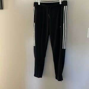 adidas Women's Aeroready Sereno Slim Tapered-Cut 3-Stripes Pants